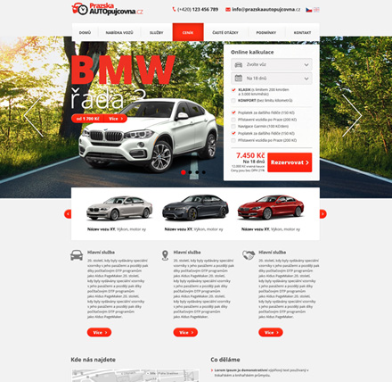 Tvorba webu Autopůjčovny