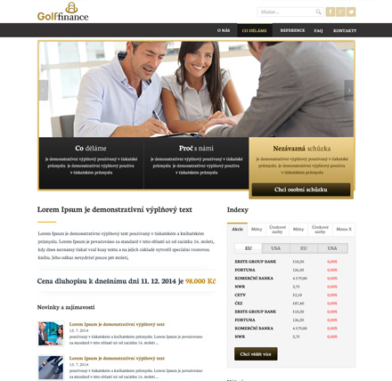 Tvorba webu GolfFinance